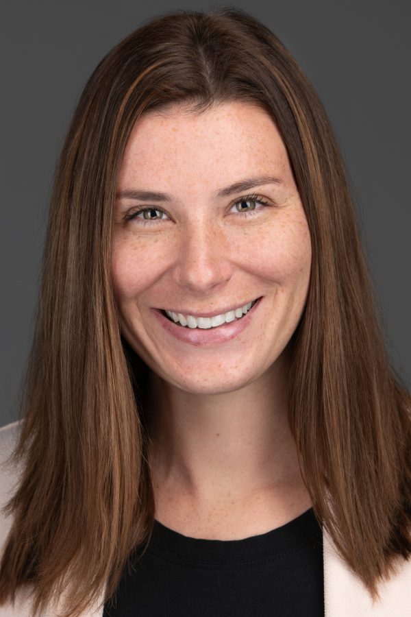 woman smiling for professional studio headshot